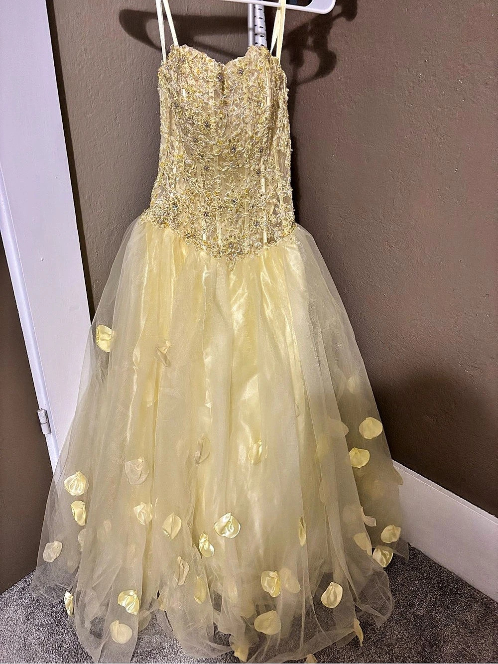 Embellished Yellow Prom Dress Like New